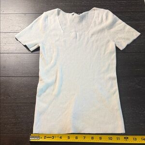 Square Neck Short Sleeve ribbed Fitted shirt